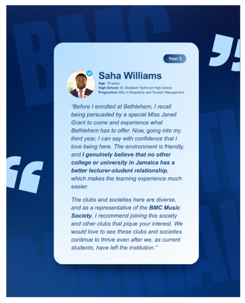 Student testimonial